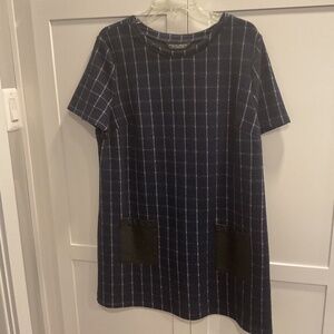 Dorothy Perkins London-Navy & white checked  boucle dress-US size 16